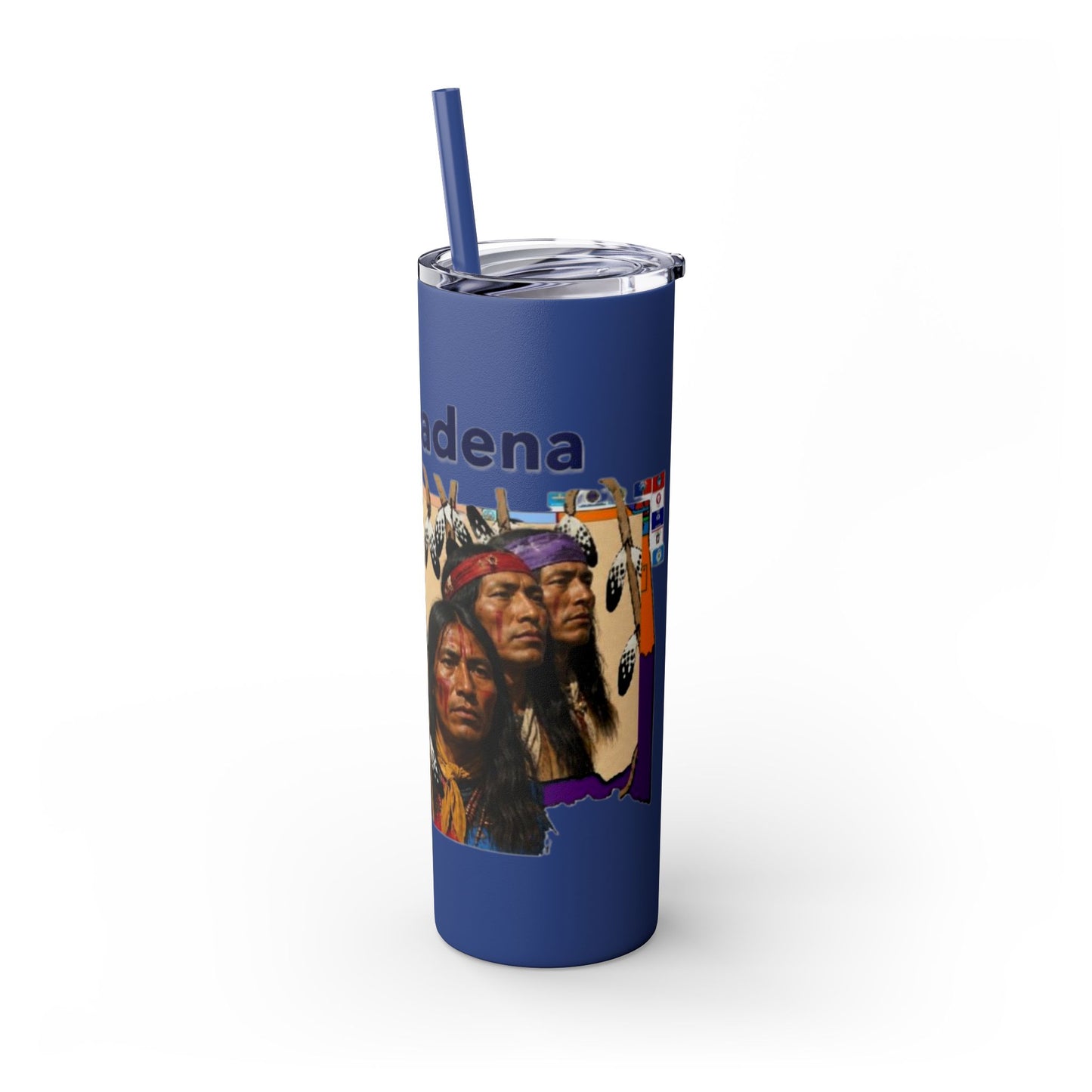 Apache 20oz Skinny Tumbler with Straw — Colorful Retro Design "Naishade"