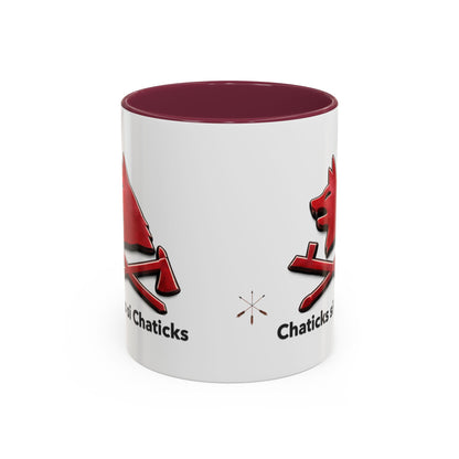 Pawnee Chaticks Si Chaticks Red Wolf Logo Mug — Funny Novelty Coffee Cup (11oz, 15oz)