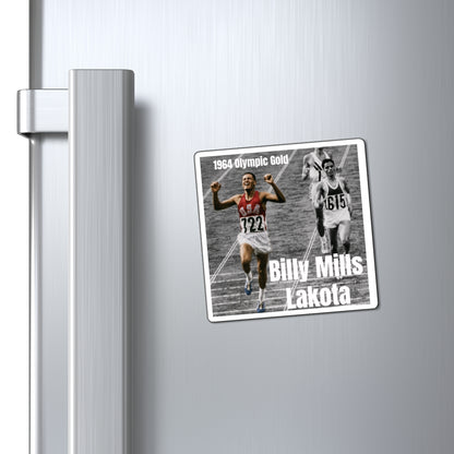 Billy Mills 1964 Olympic Gold Magnet — Lakota Runner Refrigerator Magnet