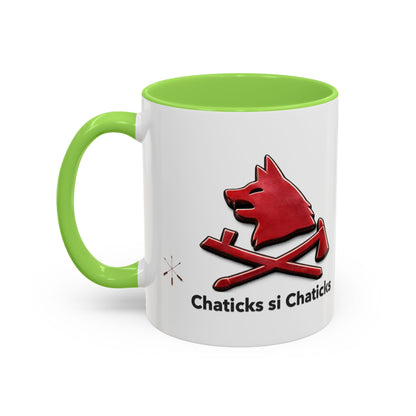 Pawnee Chaticks Si Chaticks Red Wolf Logo Mug — Funny Novelty Coffee Cup (11oz, 15oz)