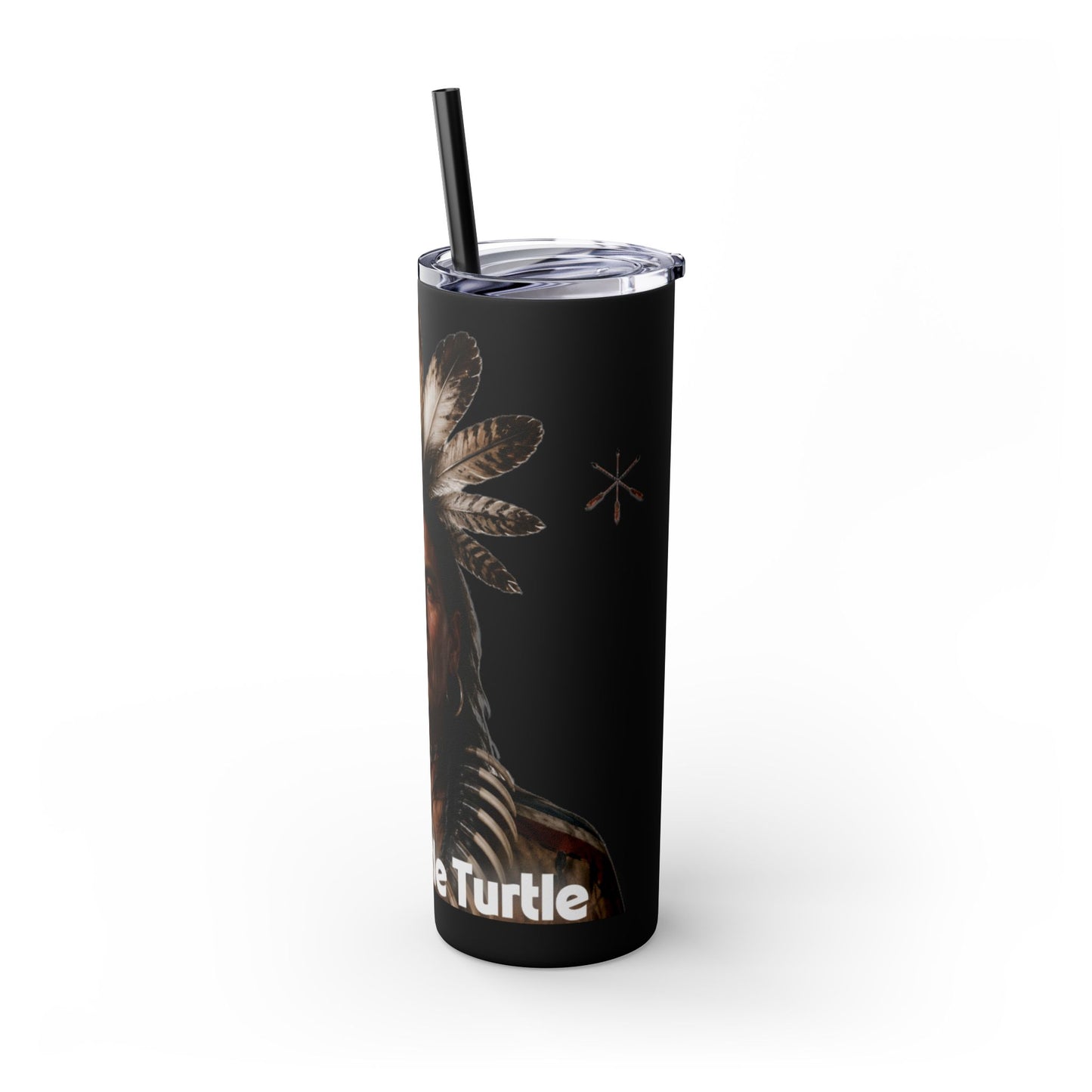 Miami 20oz Skinny Tumbler with Straw — Native Chief Portrait Travel Cup
