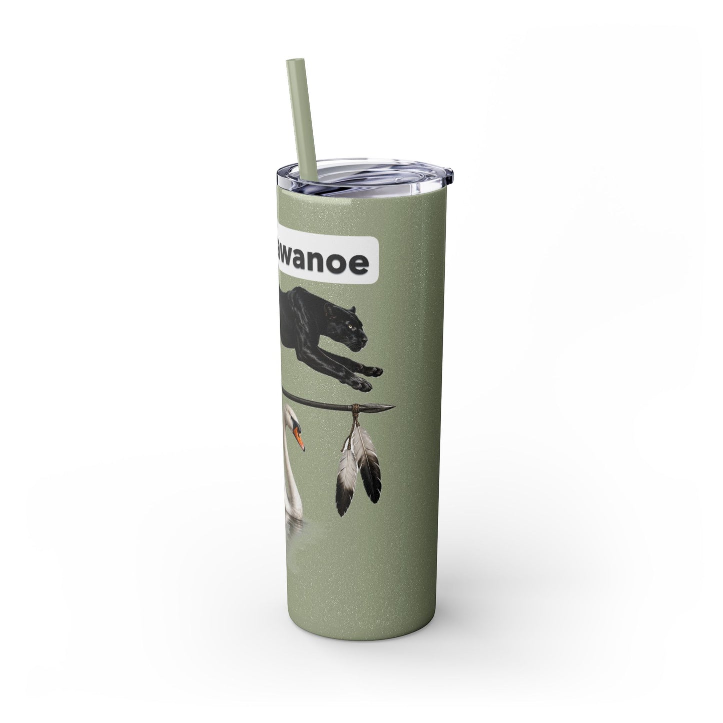 Shawnee East Skinny 20oz Tumbler with Straw — East Shawano River Swan & Otter Design