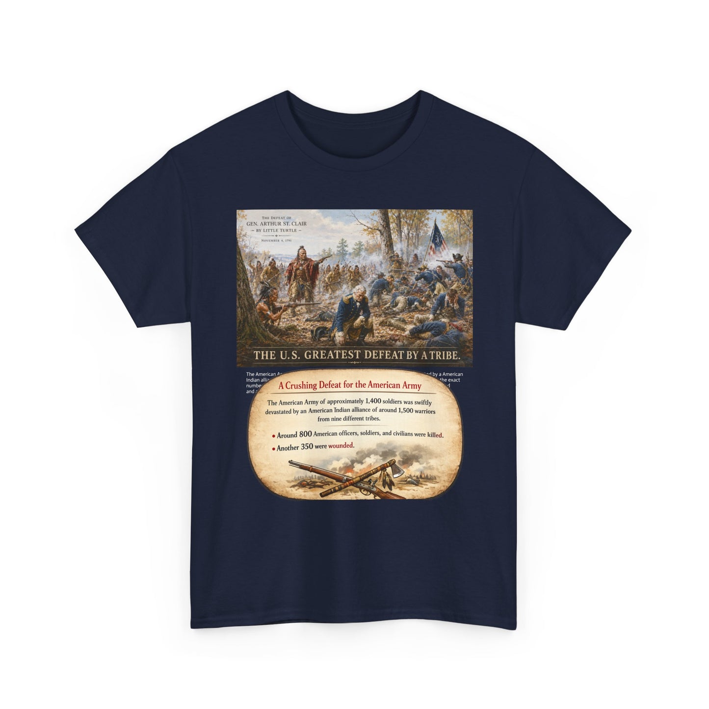 Chief Little Turtle Historical Battle Tee — "The U.S. Greatest Defeat by a Tribe" Cotton T-Shirt