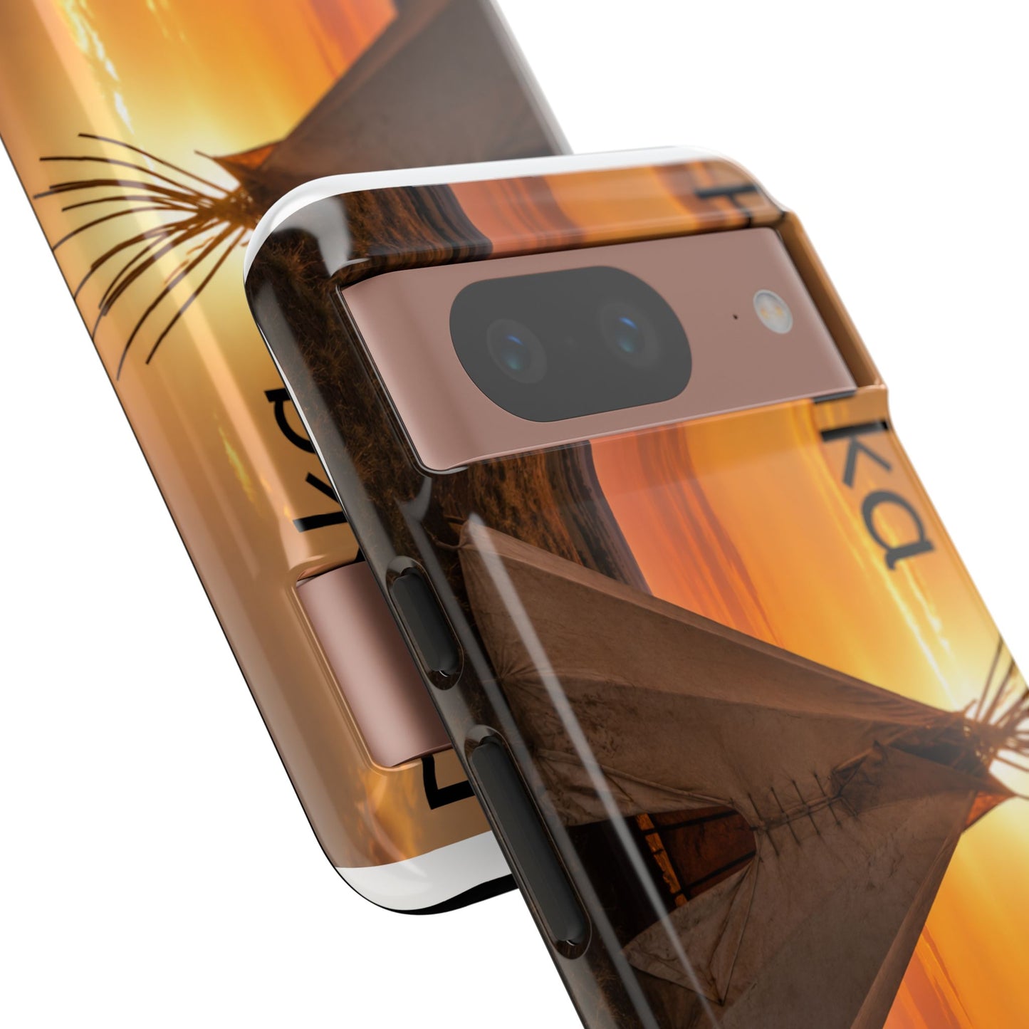 Ponca Sunset Tipi Phone Case — Personalized Native Teepee Landscape