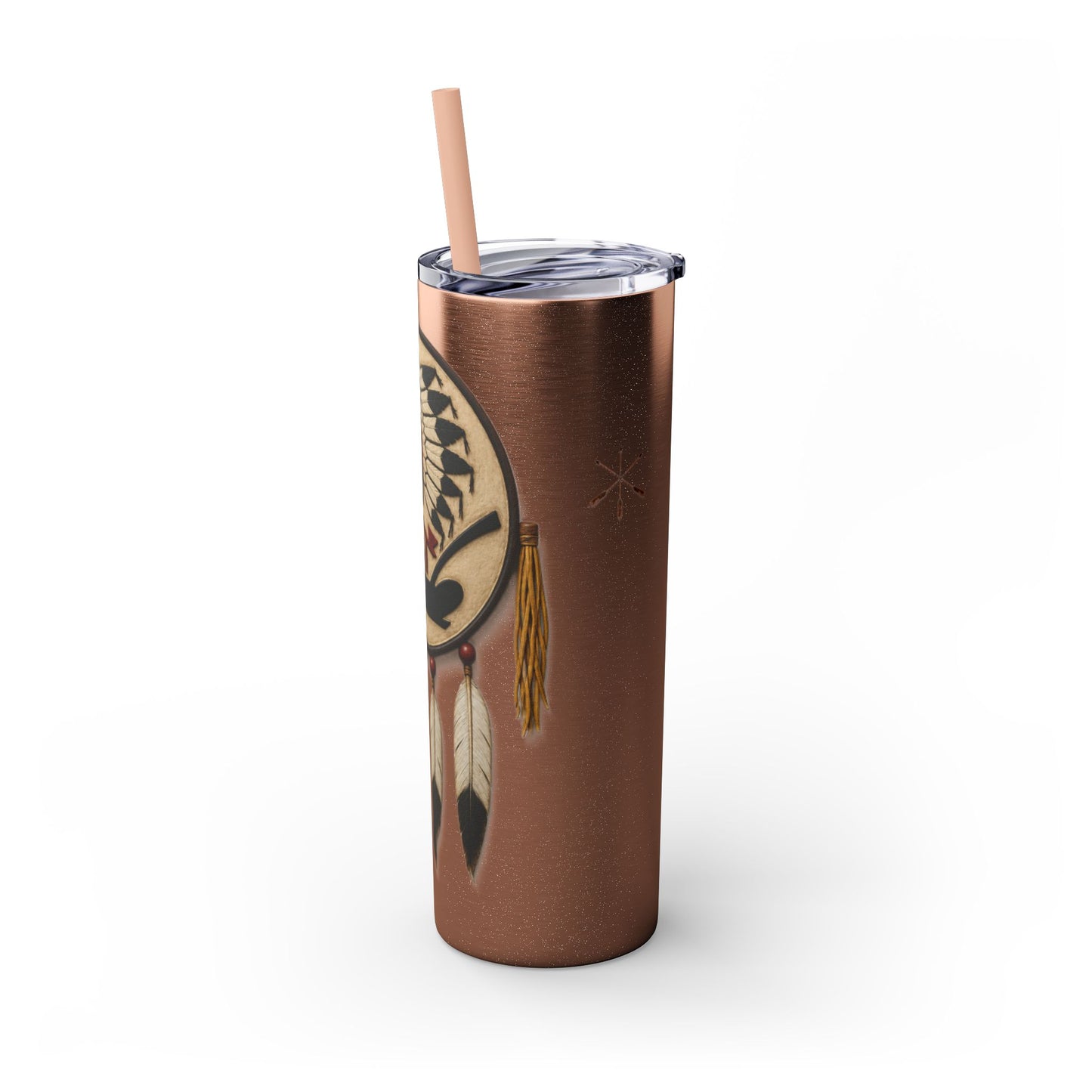 Iowa 20oz Skinny Tumbler with Native Dreamcatcher Design - 'Pahodje' Travel Straw Cup