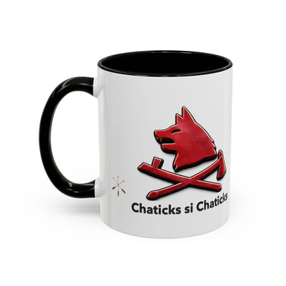 Pawnee Chaticks Si Chaticks Red Wolf Logo Mug — Funny Novelty Coffee Cup (11oz, 15oz)