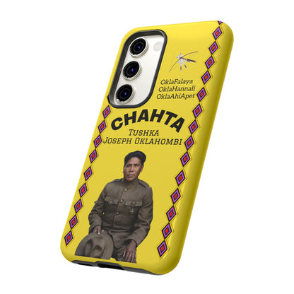 Chahta Tushka Joseph Oklahombi Yellow Phone Case — Native American Tribute Protective Cover