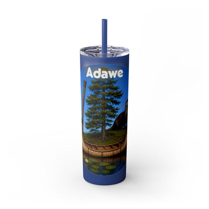 Ottawa Adawe Canoe Skinny Tumbler — 20oz Insulated Travel Cup with Straw