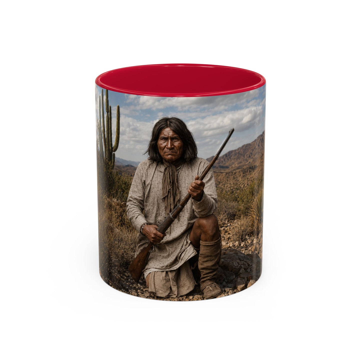 Ft. Sill Apache Desert Scene Coffee Mug — 'N'de' Southwest Landscape 11/15oz