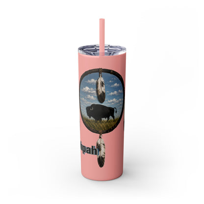 Quapaw Buffalo Skinny Tumbler 20oz — Ogahpahka Design