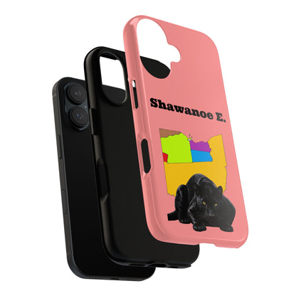 Shawnee E. Personalized Panther  Case — 'Shawanoe E.' Custom Name Red Protective Case