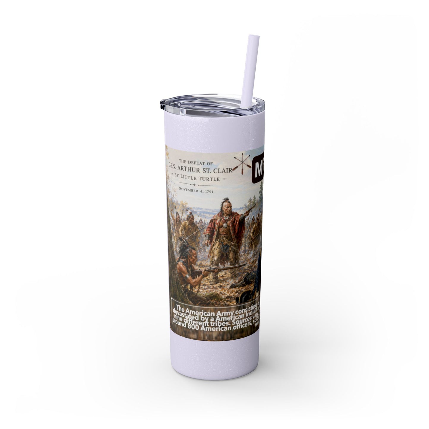 Miami Tribe Historical Skinny Tumbler 20oz — Native American Heritage Travel Cup