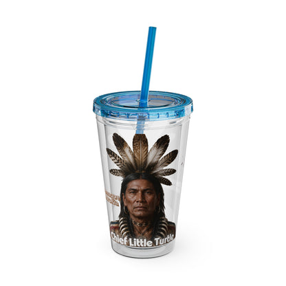 Miami Chief Little Turtle Sunsplash 16oz Tumbler with Straw