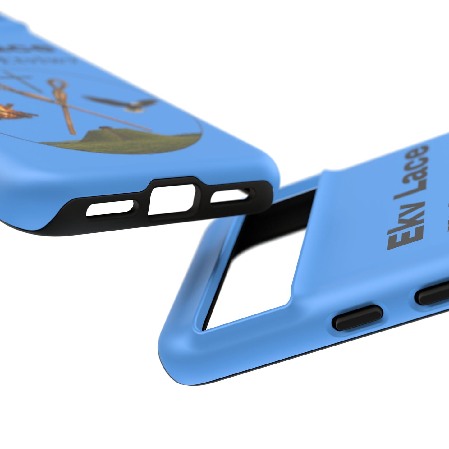 Kialegee Protective Phone Case — Custom 'Ekv Lace' Cross & Campfire Design