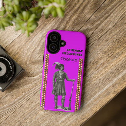 Seminole Miccosukee Tough Phone Case - Vibrant Pink Tribal Design