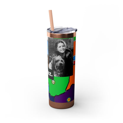 20oz Skinny Tumbler — 'Half-Pint Illegally on Osage Rez' Graphic Stainless Straw Cup