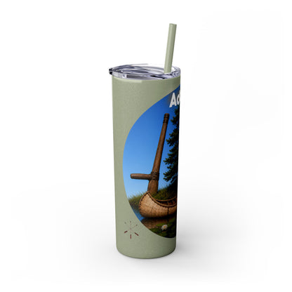 Ottawa Adawe Canoe Skinny Tumbler — 20oz Insulated Travel Cup with Straw