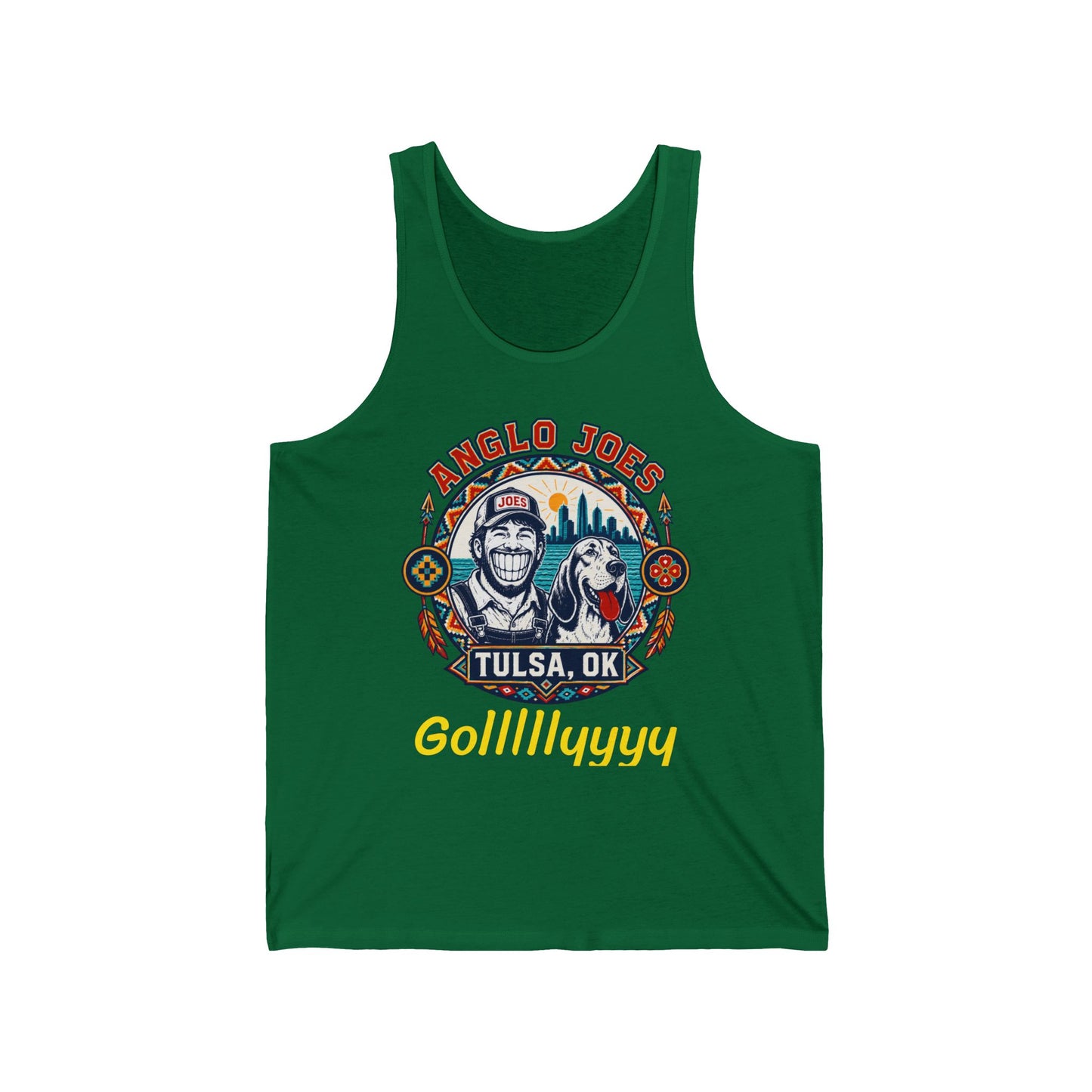 Anglo Joe's Tulsa, OK Fishing Tank Top — 'Gollllllyyyy' Retro Outdoor Tee