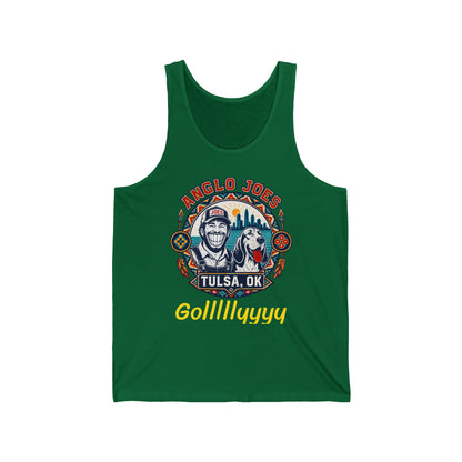 Anglo Joe's Tulsa, OK Fishing Tank Top — 'Gollllllyyyy' Retro Outdoor Tee