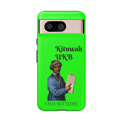 Kituwaḥ UKB Old Settlers Phone Case — Neon Green Historical Illustration Protective Case