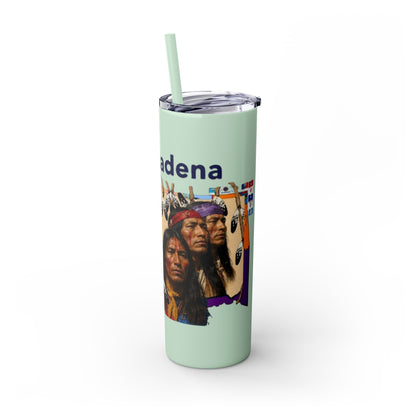 Apache 20oz Skinny Tumbler with Straw — Colorful Retro Design "Naishade"