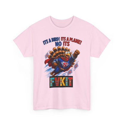 Turkey Superhero "It's a Bird! It's a Plane! No It's" with Arrow Back Print