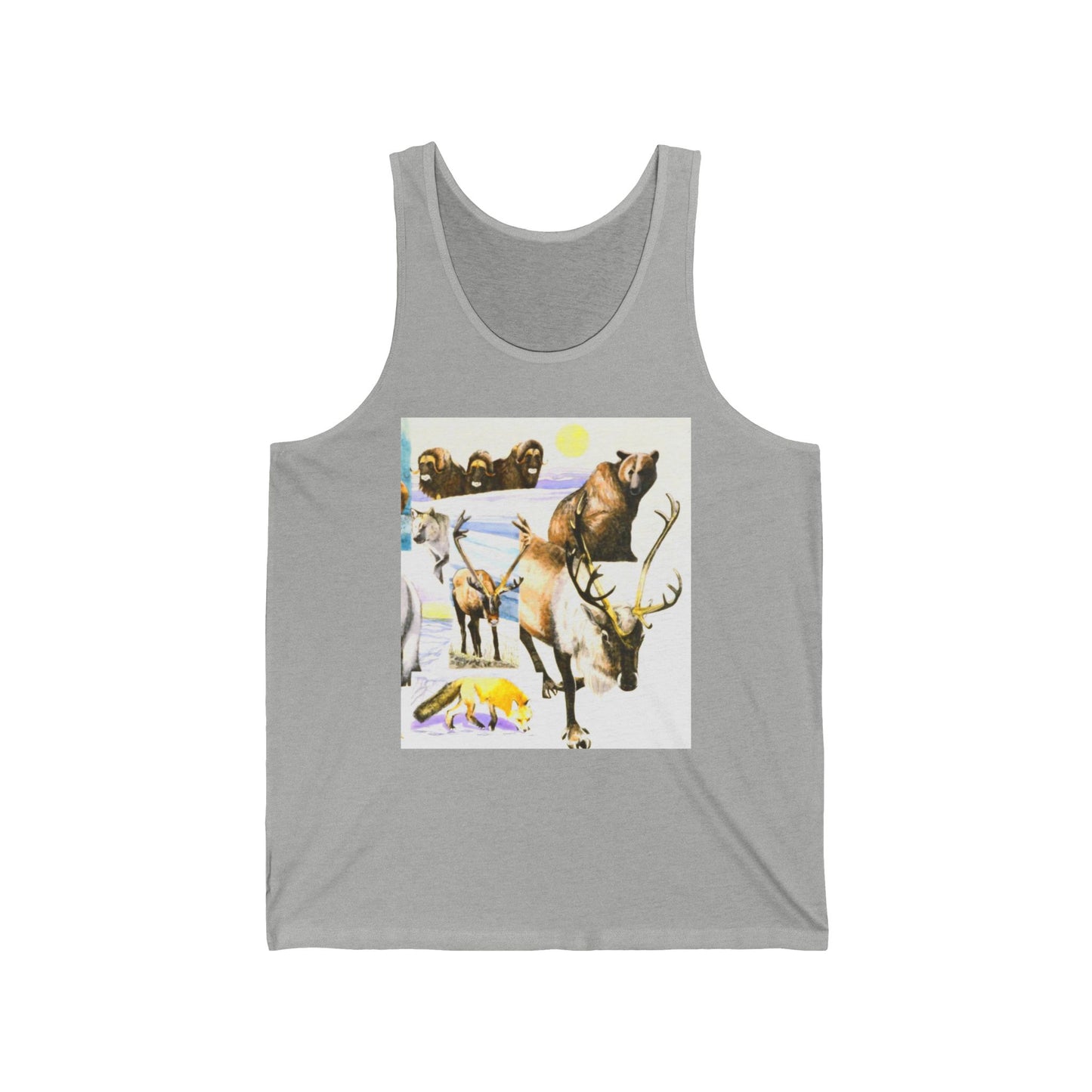 Wildlife Collage Tank Top — Elk, Bear & Arrow Tribal Summer Tee