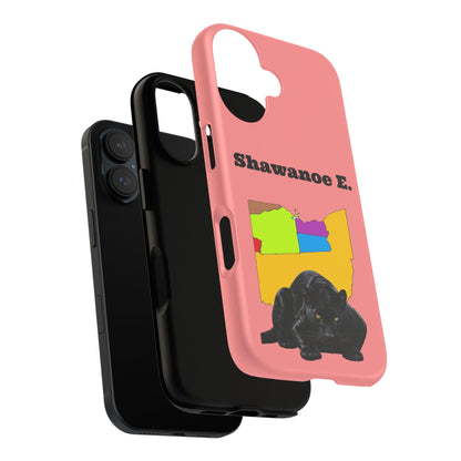 Shawnee E. Personalized Panther  Case — 'Shawanoe E.' Custom Name Red Protective Case