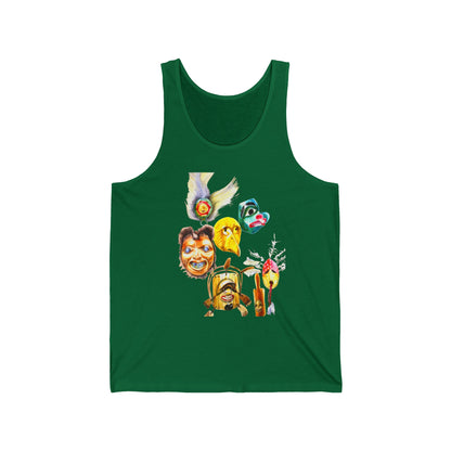 Masks Graphic Tank Top — Boho Festival Summer Tee
