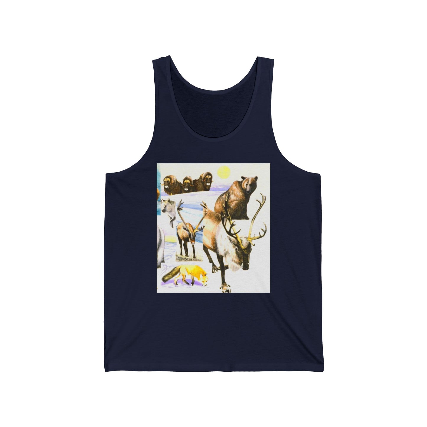 Wildlife Collage Tank Top — Elk, Bear & Arrow Tribal Summer Tee