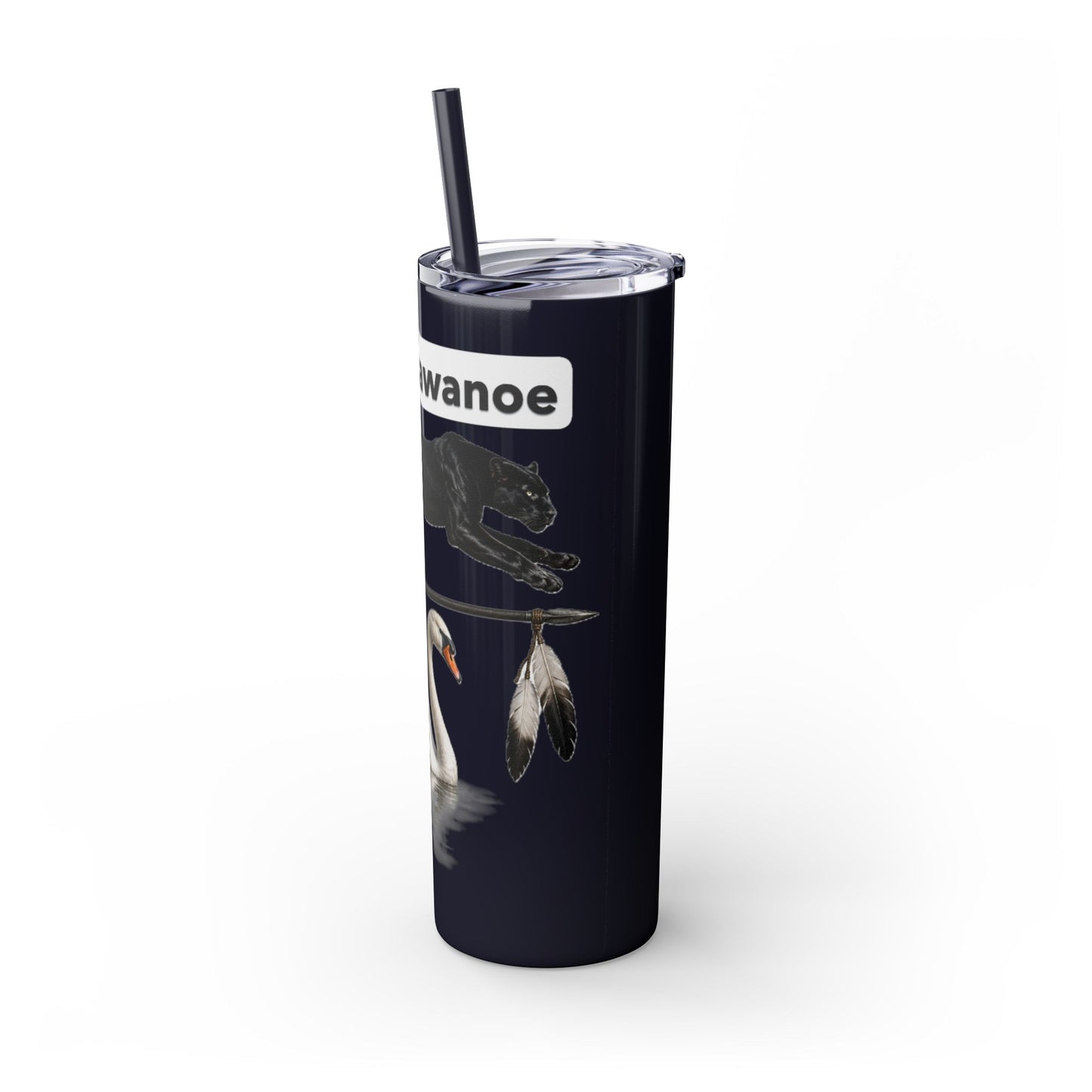 Shawnee East Skinny 20oz Tumbler with Straw — East Shawano River Swan & Otter Design