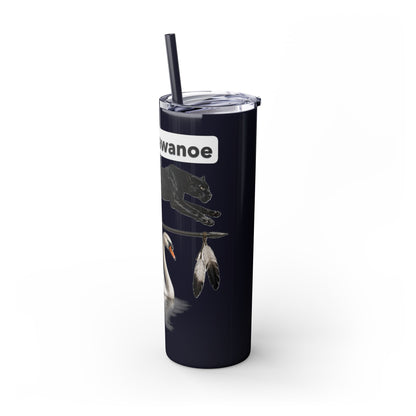 Shawnee East Skinny 20oz Tumbler with Straw — East Shawano River Swan & Otter Design