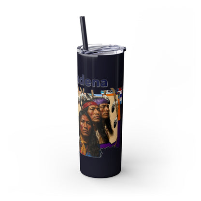 Apache 20oz Skinny Tumbler with Straw — Colorful Retro Design "Naishade"