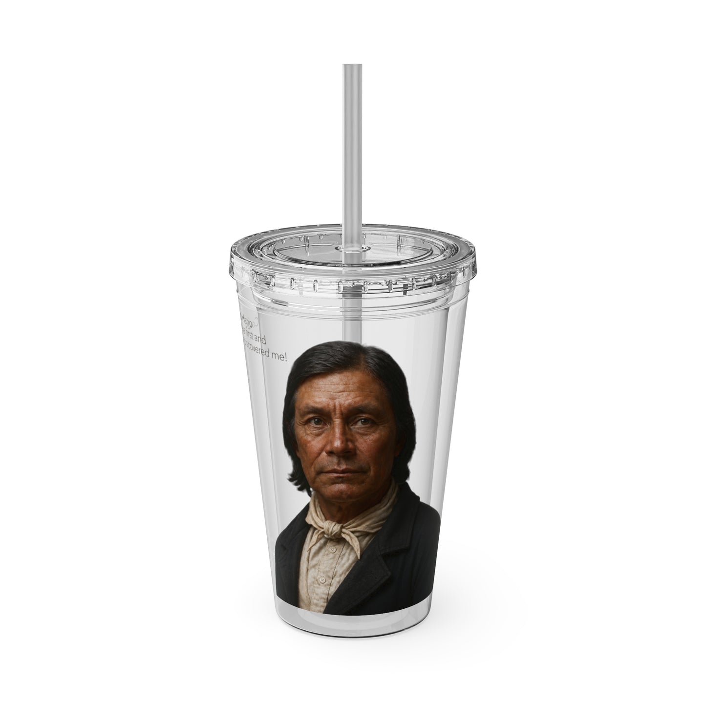Chitto Harjo 16oz Portrait Tumbler with Straw — Historical Figure Illustration