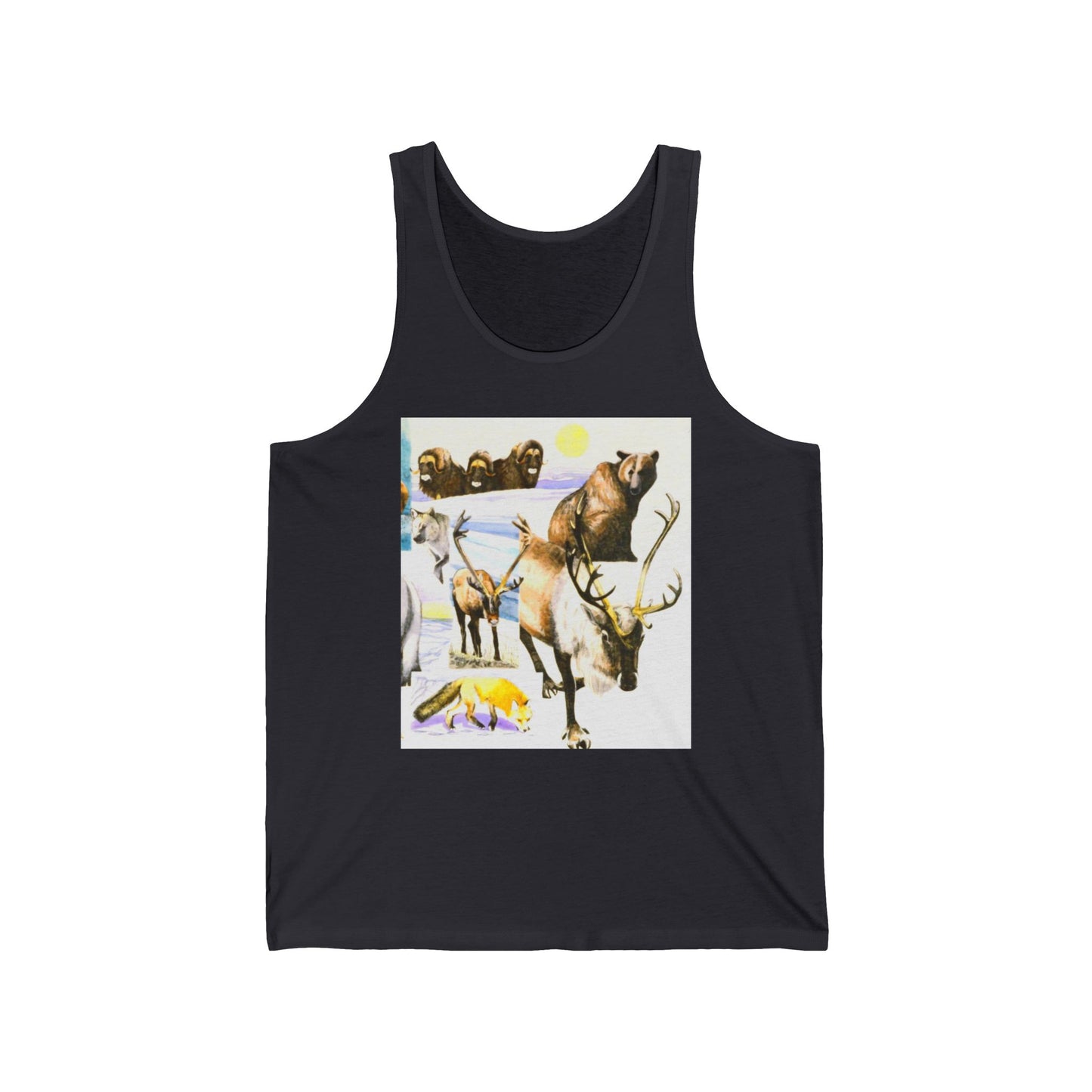 Wildlife Collage Tank Top — Elk, Bear & Arrow Tribal Summer Tee