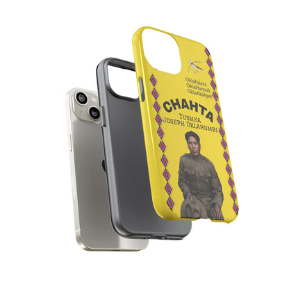 Chahta Tushka Joseph Oklahombi Yellow Phone Case — Native American Tribute Protective Cover