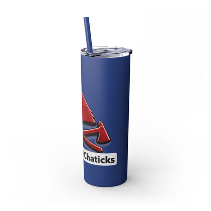 Pawnee Skinny Tumbler — Red Wolf Logo 20oz Insulated Tumbler with Straw