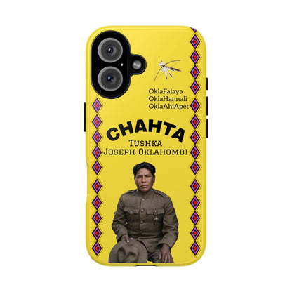 Chahta Tushka Joseph Oklahombi Yellow Phone Case — Native American Tribute Protective Cover
