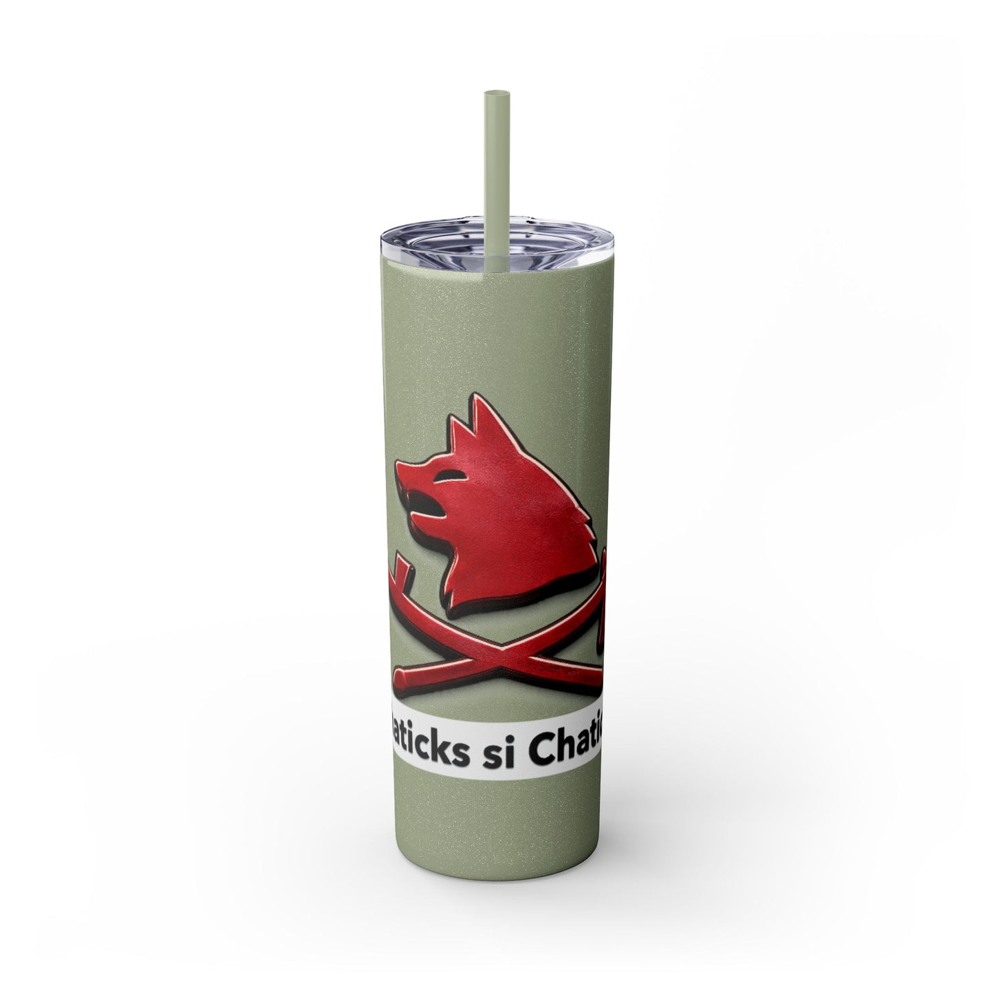Pawnee Skinny Tumbler — Red Wolf Logo 20oz Insulated Tumbler with Straw