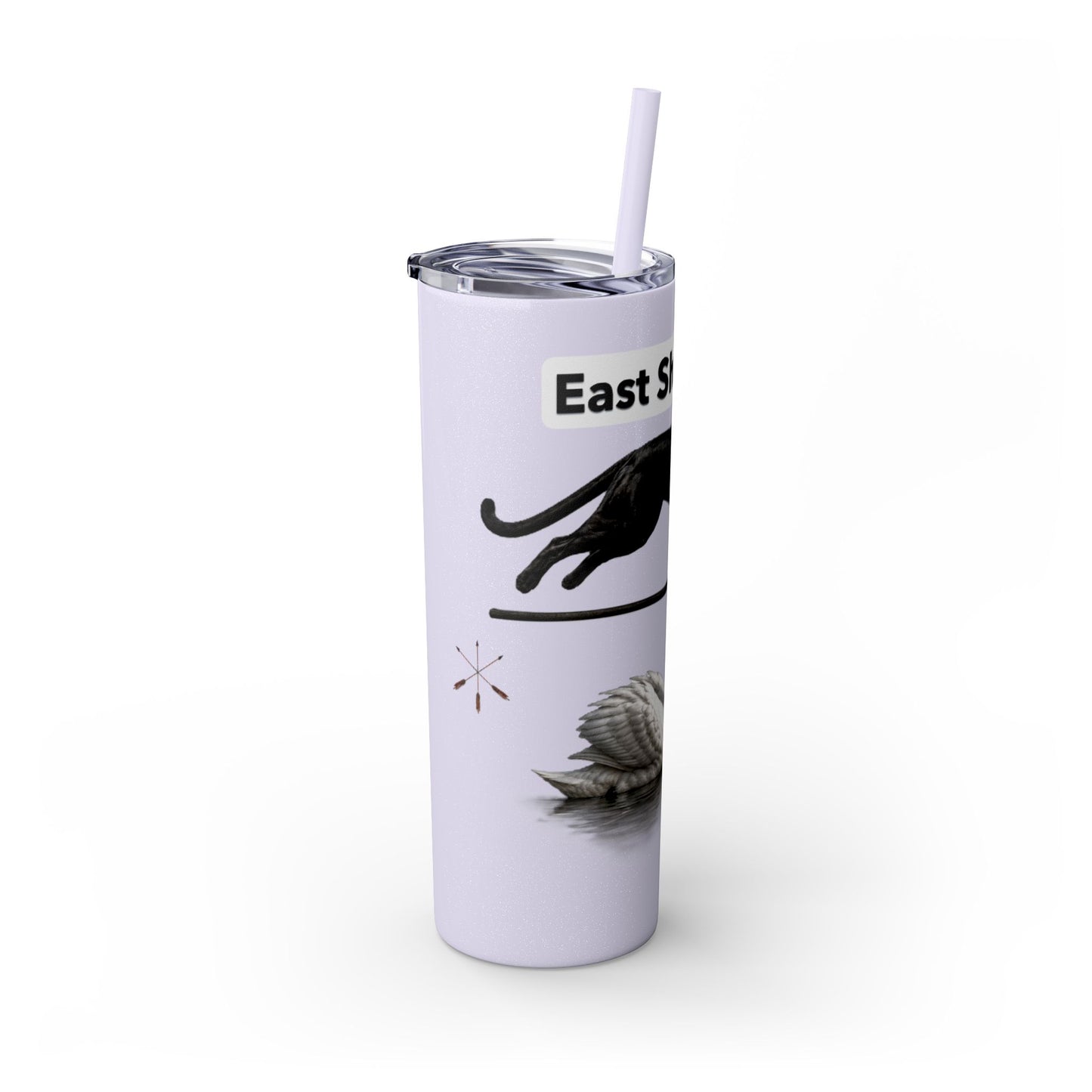 Shawnee East Skinny 20oz Tumbler with Straw — East Shawano River Swan & Otter Design