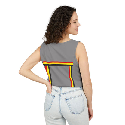 Ribbon shirt inspired Tank Top — Red Black Gold Striped Graphic Tank