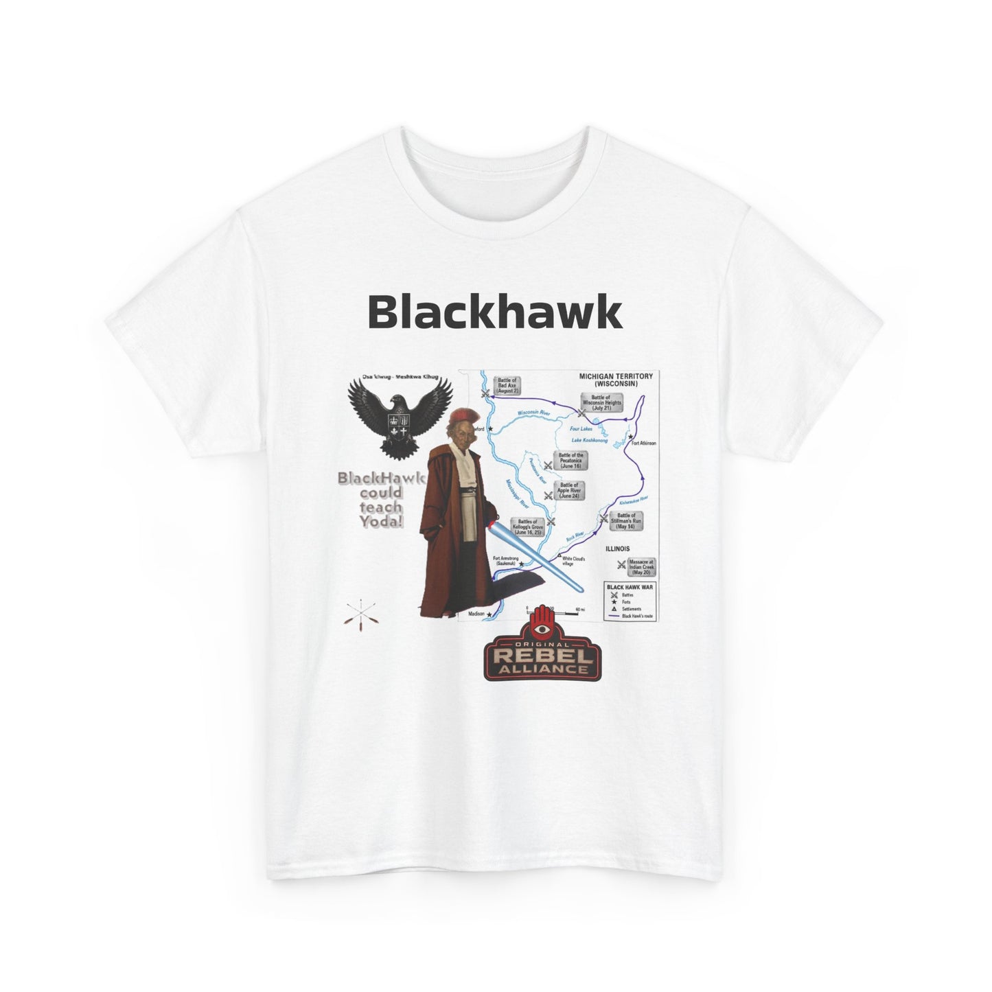 Blackhawk Rebel Trail Vintage Map Graphic T-Shirt
