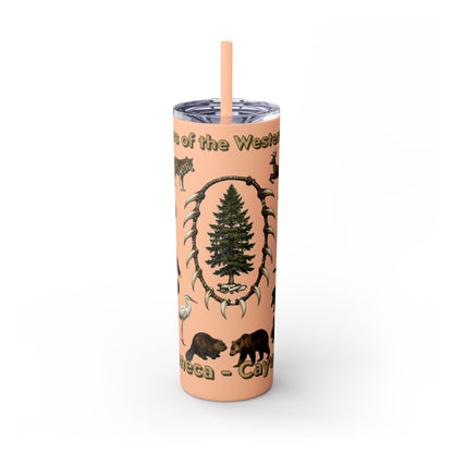 Seneca Cayuga Skinny Tumbler with Straw, 20oz