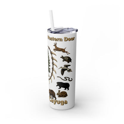 Seneca Cayuga Skinny Tumbler with Straw, 20oz