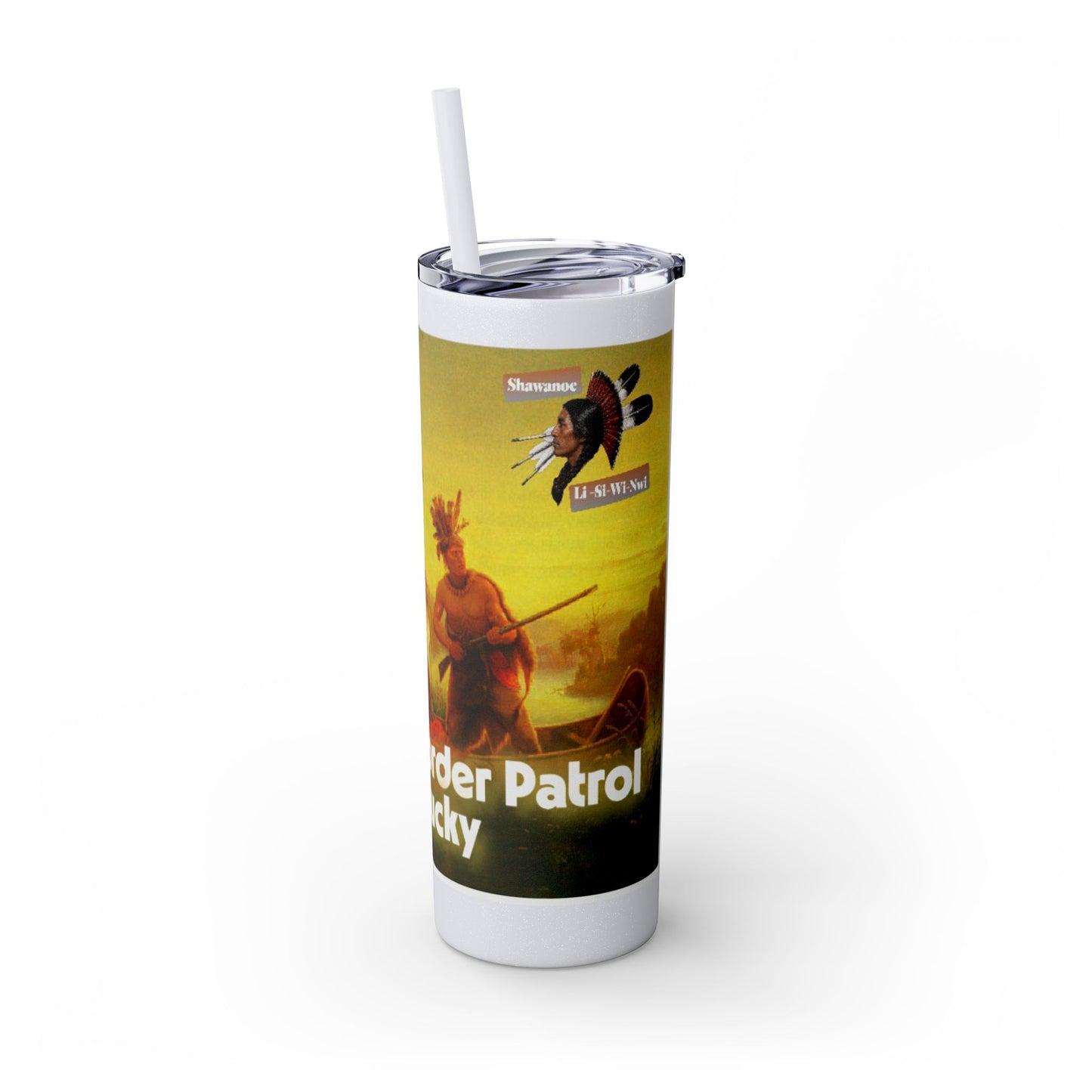 Shawnee Absentee Skinny Tumbler with Straw, 20oz