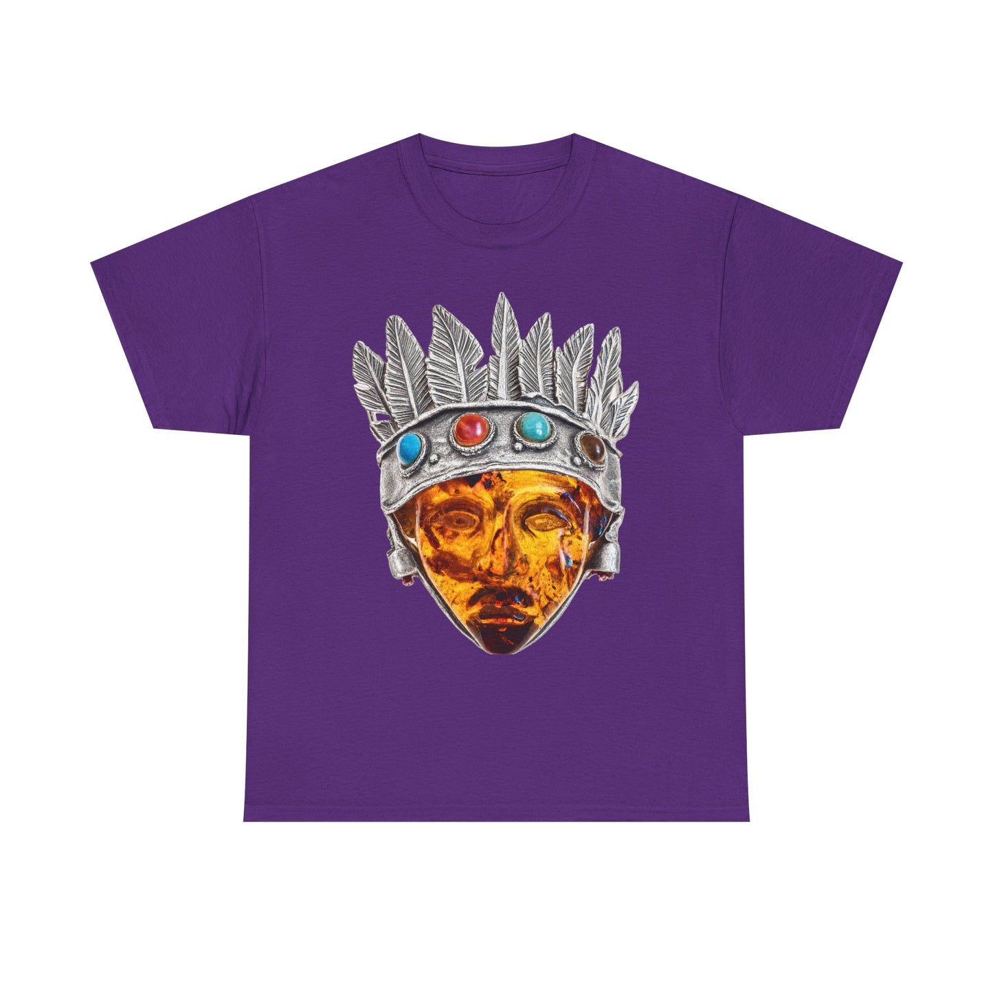 Tribal Crown Mask Tee — Vintage Gemstone Headdress Graphic T-Shirt