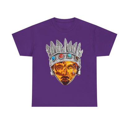 Tribal Crown Mask Tee — Vintage Gemstone Headdress Graphic T-Shirt