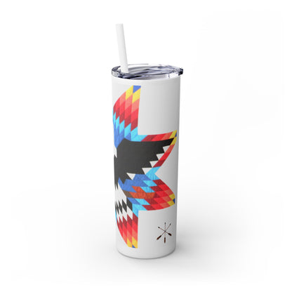 Onci 20oz Skinny Tumbler - Geometric Thunderbird Design, Insulated Travel Cup with Straw