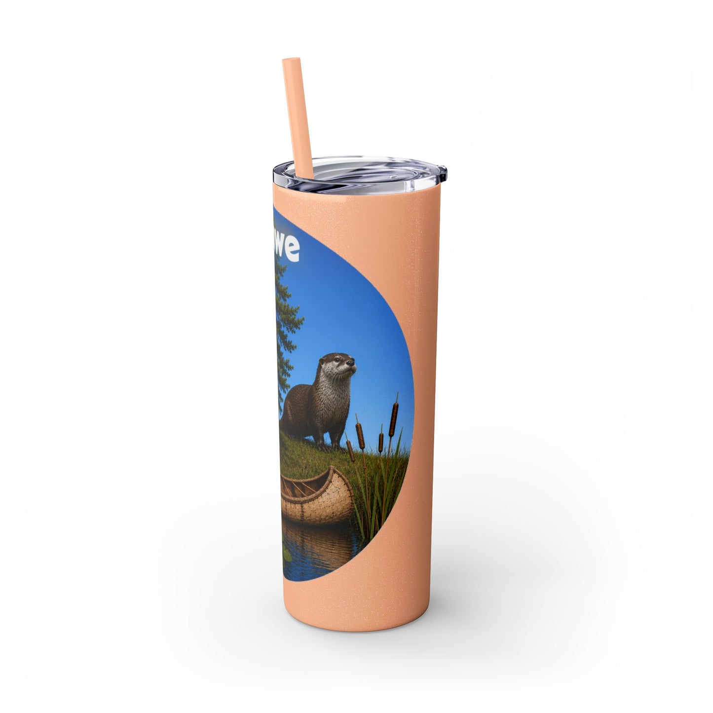 Ottawa Adawe Canoe Skinny Tumbler — 20oz Insulated Travel Cup with Straw