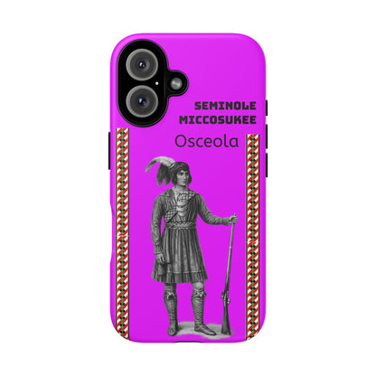 Seminole Miccosukee Tough Phone Case - Vibrant Pink Tribal Design